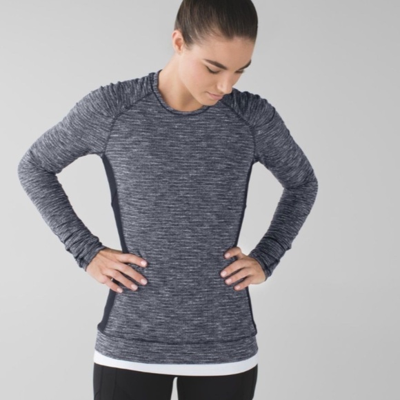 lululemon athletica Tops - Lululemon Think Fast Long Sleeve in Color: Coco Pique Black / Black (Size 4)